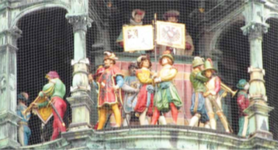 The world-famous antique clock: Rauthaus-Glockenspiel