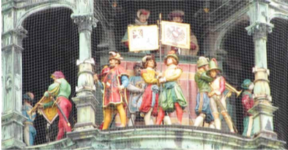 The world-famous antique clock: Rauthaus-Glockenspiel